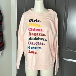 J.Crew x Girls Inc. Pink “Girls” Sweatshirt